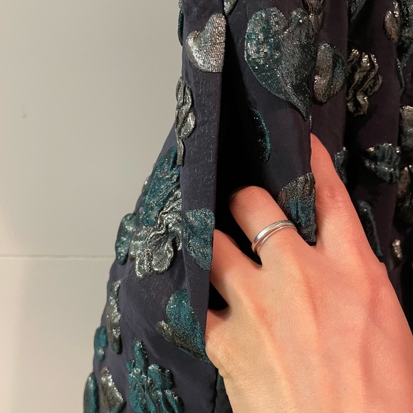 MSGM dark navy dress with iridescent green-gold puffed patterns - Picture 4 of 6